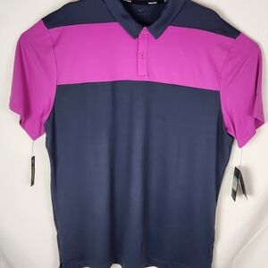 Nike Men's Polo Shirt - Pink and Navy